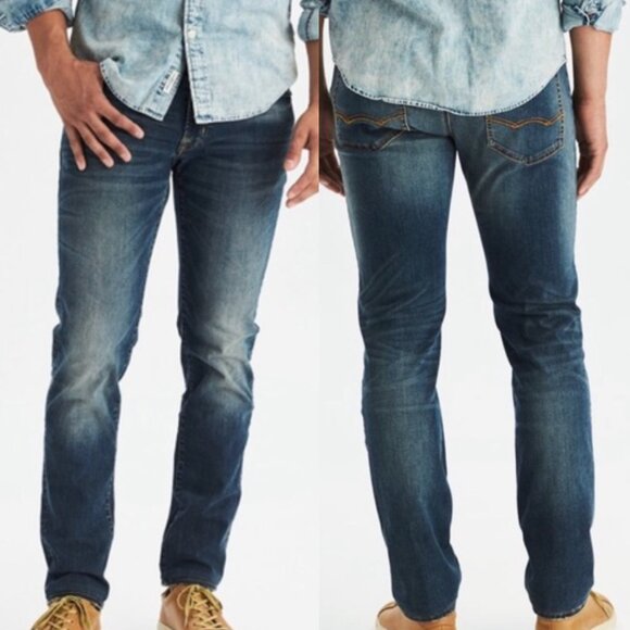 American Eagle Outfitters Other - AMERICAN EAGLE Mens AE Extreme Flex Slim Jean Dark Wash Distressed Jeans 31x30